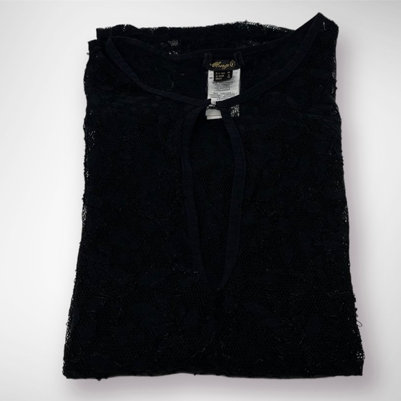 🛍️FINAL SALE🛍️ Mango Lace Sheer Long Sleeve Top - Picture 7 of 11